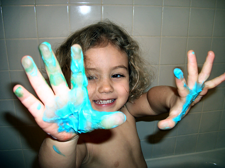 Shaving Cream Bathtub Paint - Crafty Mama in ME!