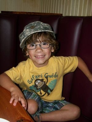 Tristan in Daddy's hat
