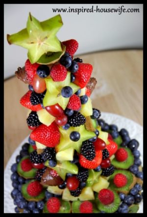 DIY Edible Fruit Holiday Birthday Cake Arrangement