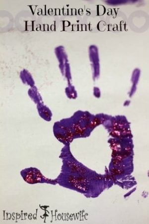 Valentine's Day Heart Hand Print Craft